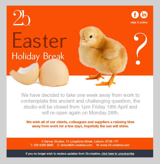 Easter Holidays Notice - Which comes first?
